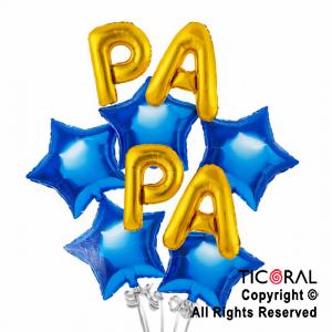 SET DE GLOBOS METALIZADOS PAPA x 9 UNIDADES